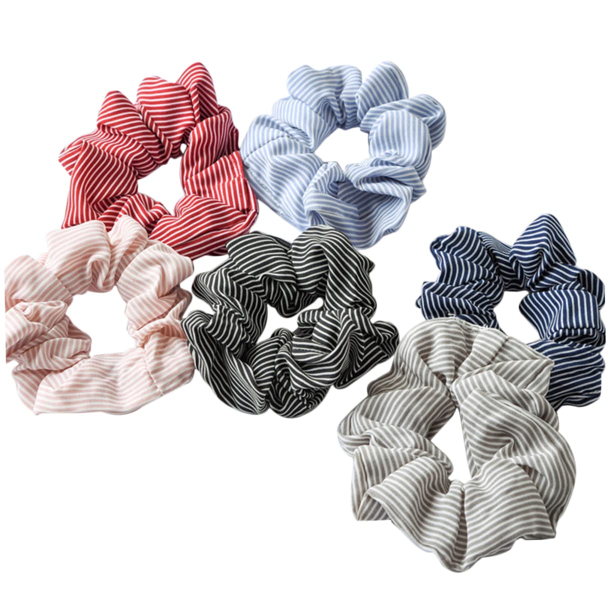 POPETPOP Elegant 6 Pack Hair Bands for Women - Soft Elastic Stripe Ponytail Holders for Daily Wear & Styling - Perfect for Office, Gym, or Casual Outfits