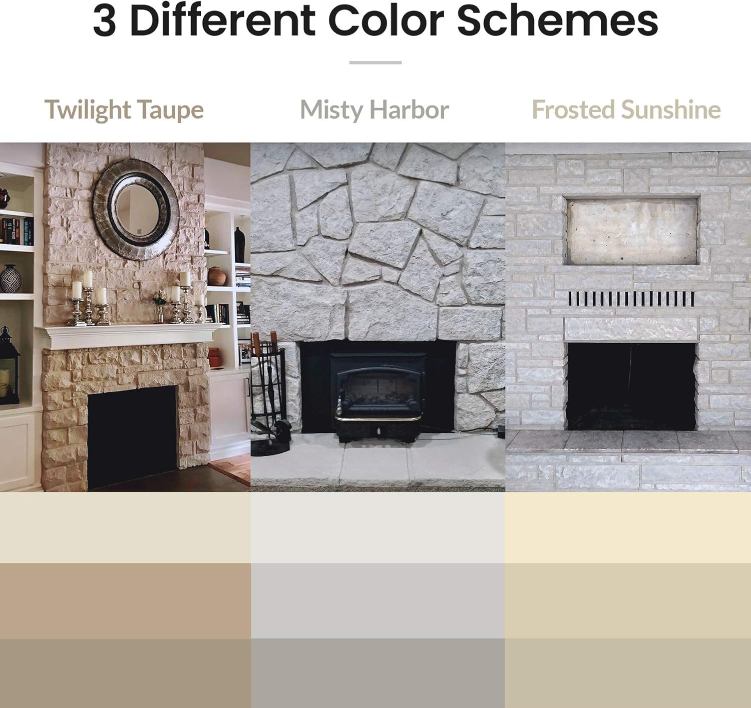 Stone Fireplace Paint Kit (Twilight Taupe) - All-in-One Fireplace Painting Solution for a Stunning Makeover | Heat-Resistant & Durable Finish | Perfect for Living Room, Bedroom, or Outdoor Fireplace Renovation