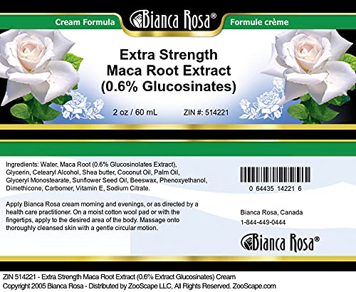 Premium Extra Strength Maca Root Extract Cream (2 oz) - 0.6% Glucosinolates for Energy & Vitality - Natural Herbal Supplement for Men & Women - Perfect for Daily Wellness Routine & Workout Recovery