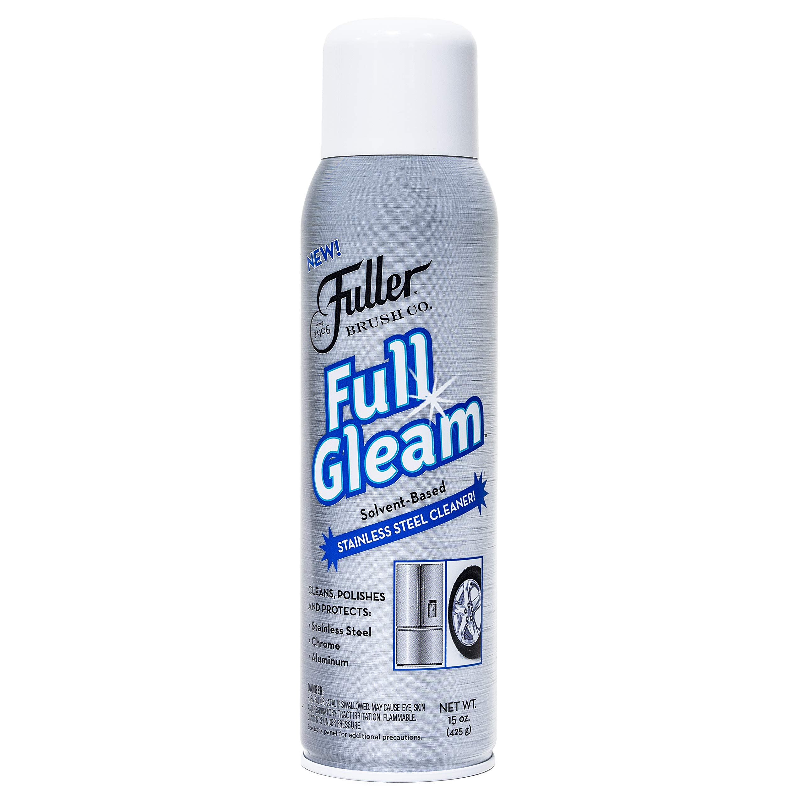 Fuller Brush Full Gleam Stainless Steel Cleaner & Polish Spray - Chrome & Aluminum Conditioner for Pots, Pans, Cooktops & Kitchen Appliances - Safe for Home & Commercial Use - Perfect for Daily Cleaning & Shine Maintenance