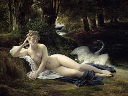 Francois Eduard Leda Picot Art Print on Paper - 29x39 Inch Fine Art Image for Framing - Wall Decor for Living Room, Bedroom & Office