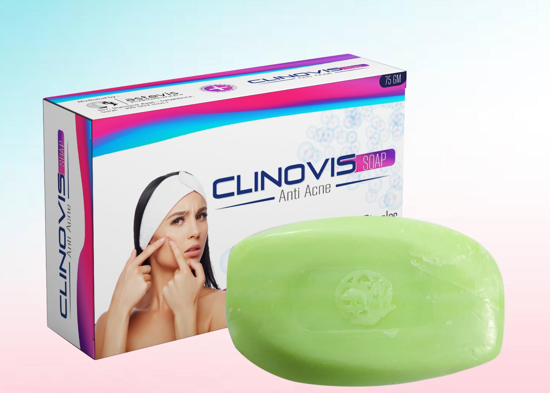 ASTEVIS CLINOVIS Anti Acne Soap for Clear Skin - Gentle Face Wash for Oily & Acne-Prone Skin - Perfect for Daily Skincare Routine