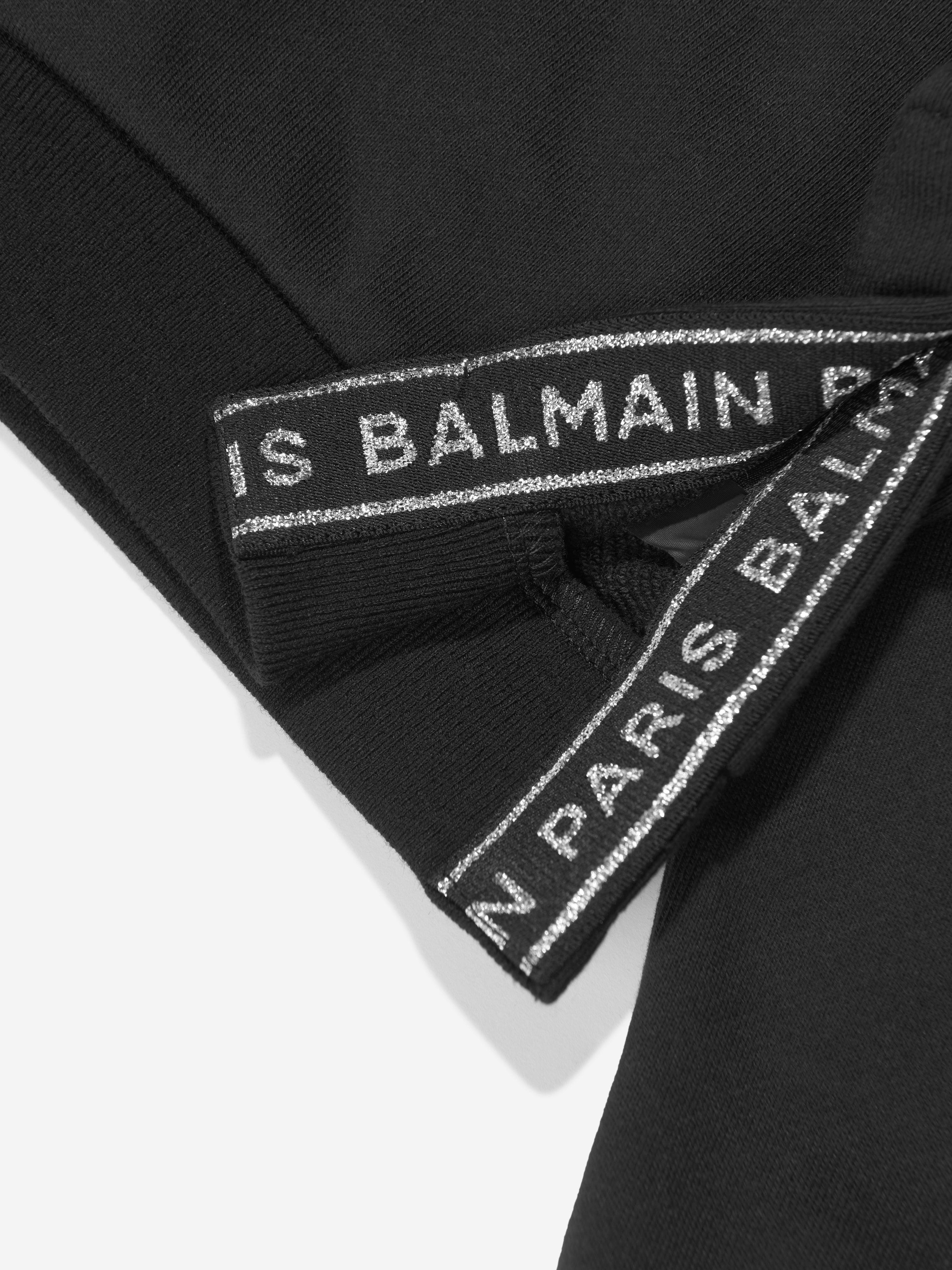 Balmain Girls Logo Hoodie - Black Cotton Pullover Sweatshirt for Teens | Casual Streetwear & School Outfit
