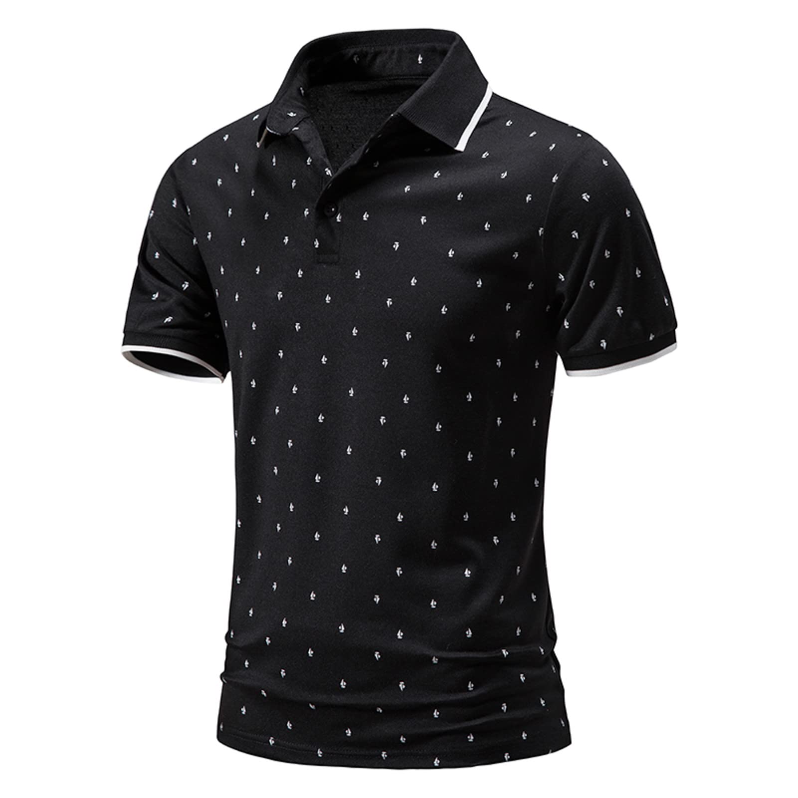Men's Cotton Golf Polo Shirt - Short Sleeve Muscle Fit Business Casual & Sport Shirt for Golf, Office & Outdoor Activities
