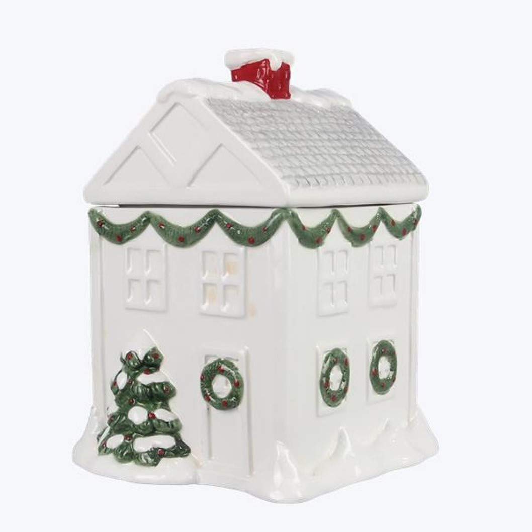 Young's Inc. Large Ceramic Pet Treat Jar with Airtight Lid - Perfect for Dog & Cat Treats Storage - Cookie, Candy, Biscuit & Bone Organizer - Christmas Gift & Kitchen Decor for Pet Lovers