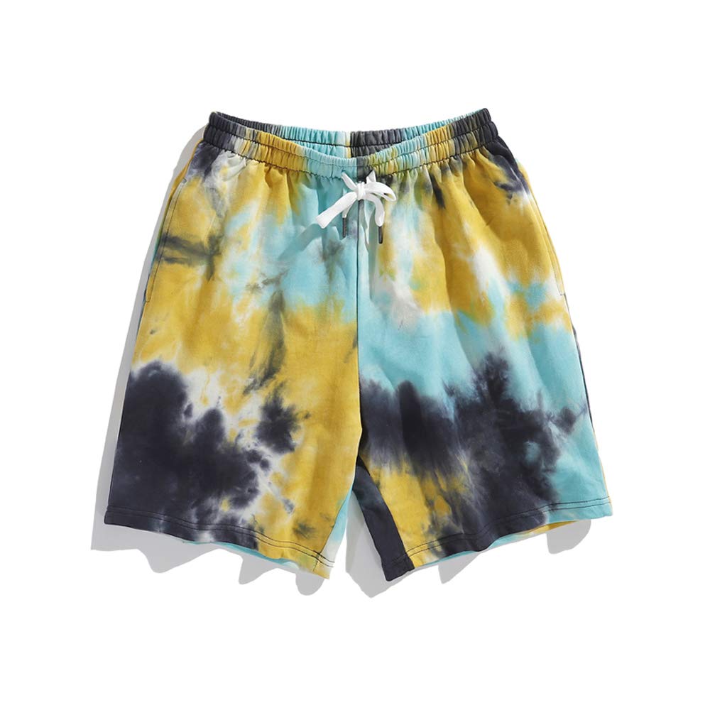 Men's Tie Dye Casual Shorts with Drawstring - Breathable Summer Workout Running Shorts for Gym, Beach & Lounge Wear
