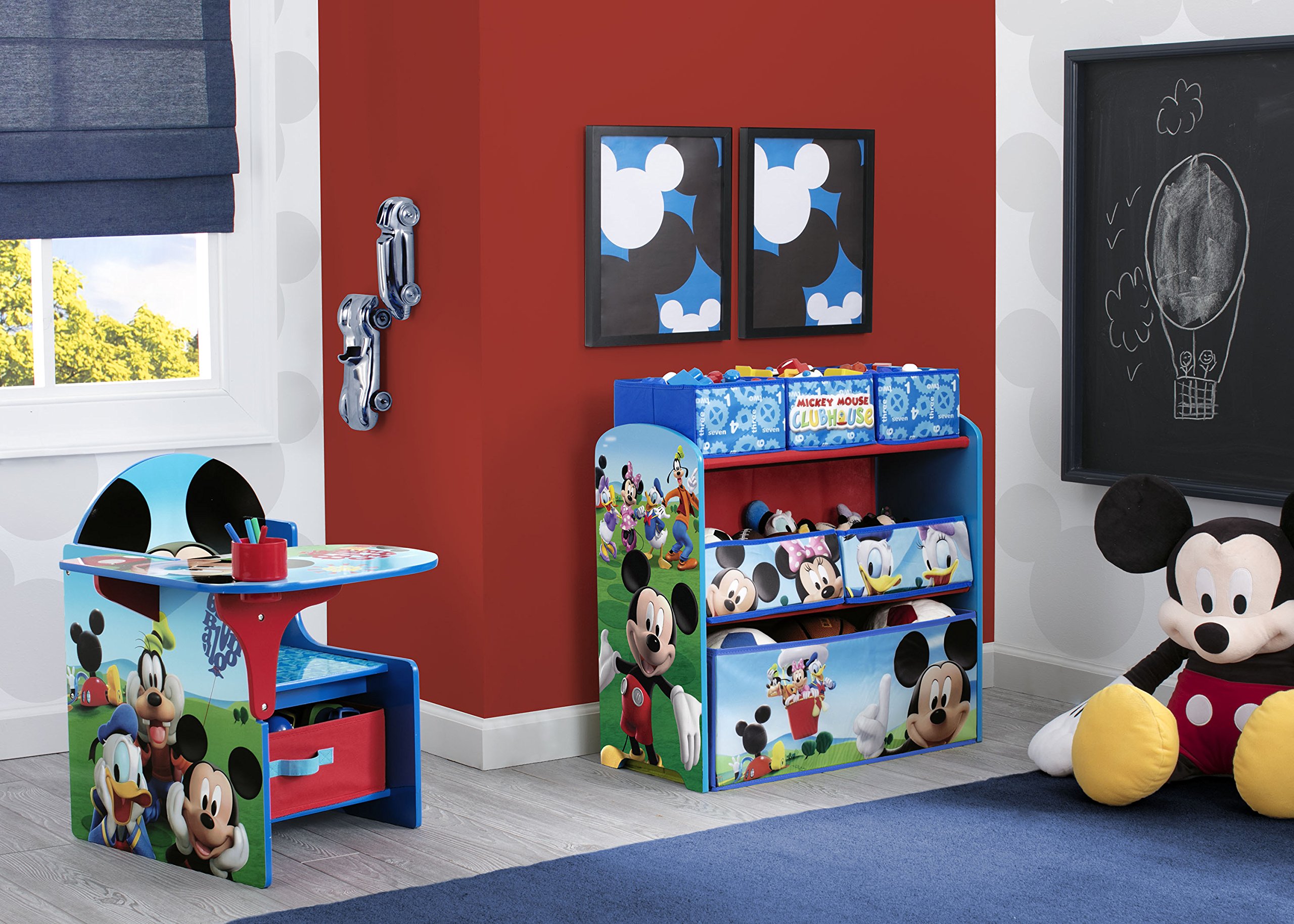 Delta Children Disney Mickey Mouse Chair Desk with Storage Bin - Kids Study Table & Organizer for Homework, Crafts & Playtime