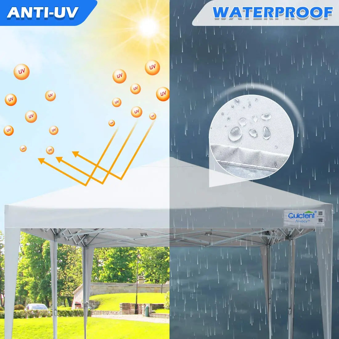 Quictent 10' x 20' EZ Pop Up Canopy Tent - Instant Shelter for Outdoor Events, Parties, Camping & Beach - Waterproof & UV Protection