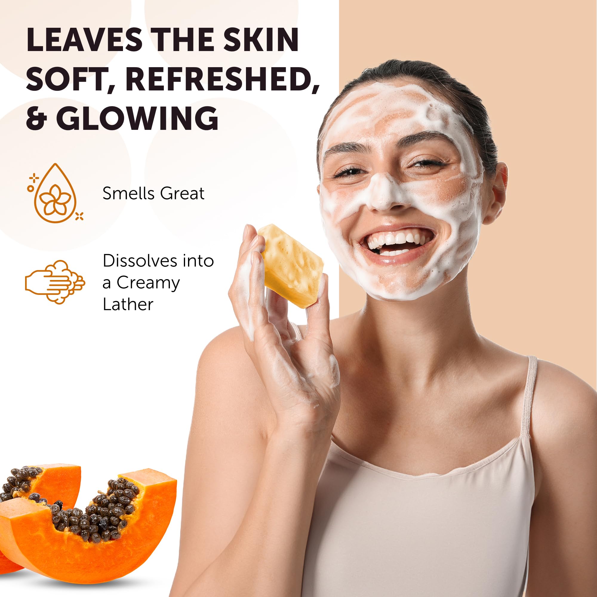 VALITIC Papaya & Turmeric Kojic Acid Soap Bar for Dark Spot Removal - Skin Brightening & Even Tone Cleanser with Vitamin C, Hyaluronic Acid, Collagen - 2 Pack - Perfect for Face & Body Care, Acne Treatment & Hyperpigmentation Correction