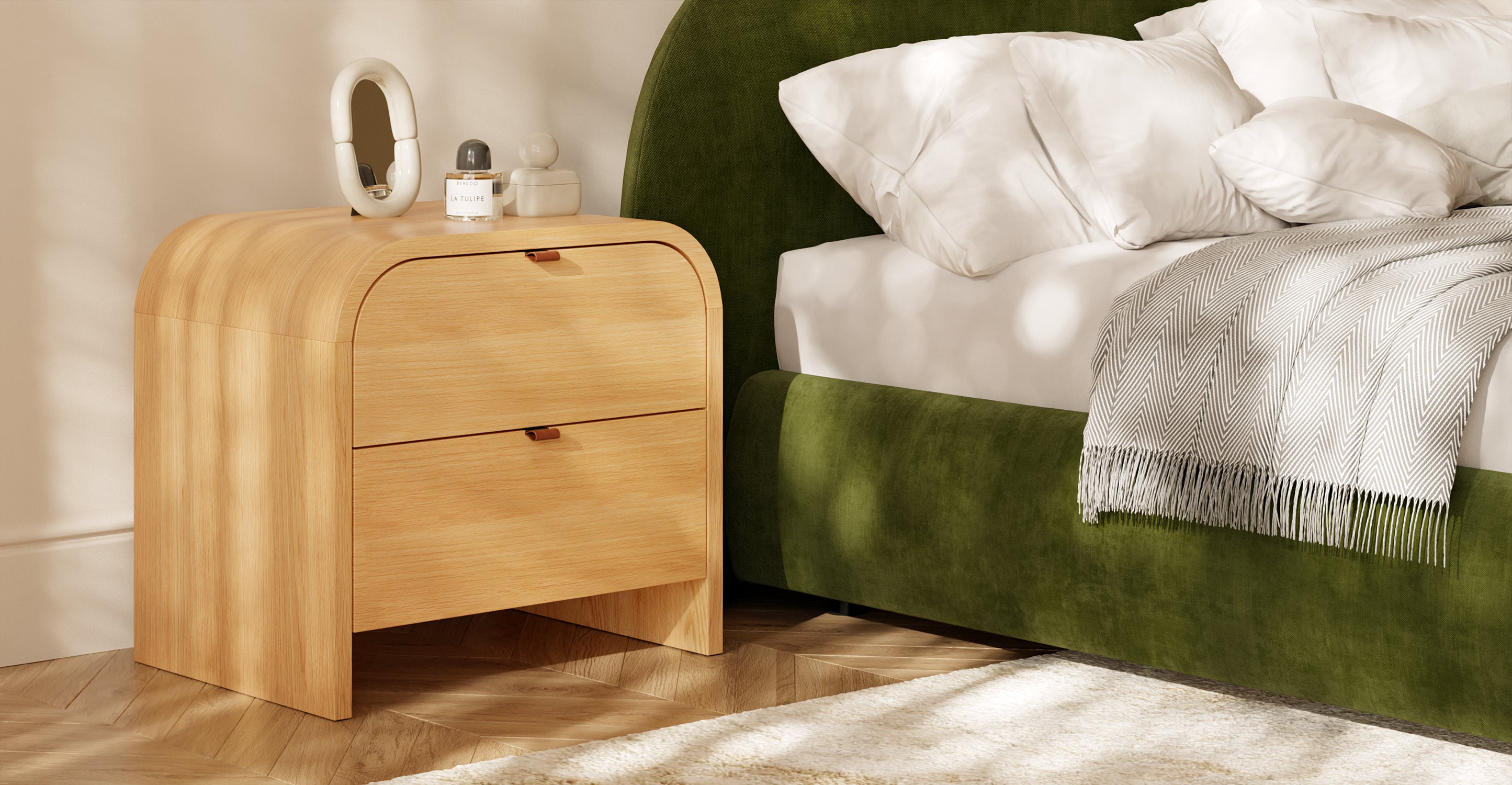 Modern Nightstand with USB Ports & Charging Station - Bedside Table with Drawer for Bedroom, Living Room, and Dorm - Perfect for Phones, Books, and Bedroom Essentials