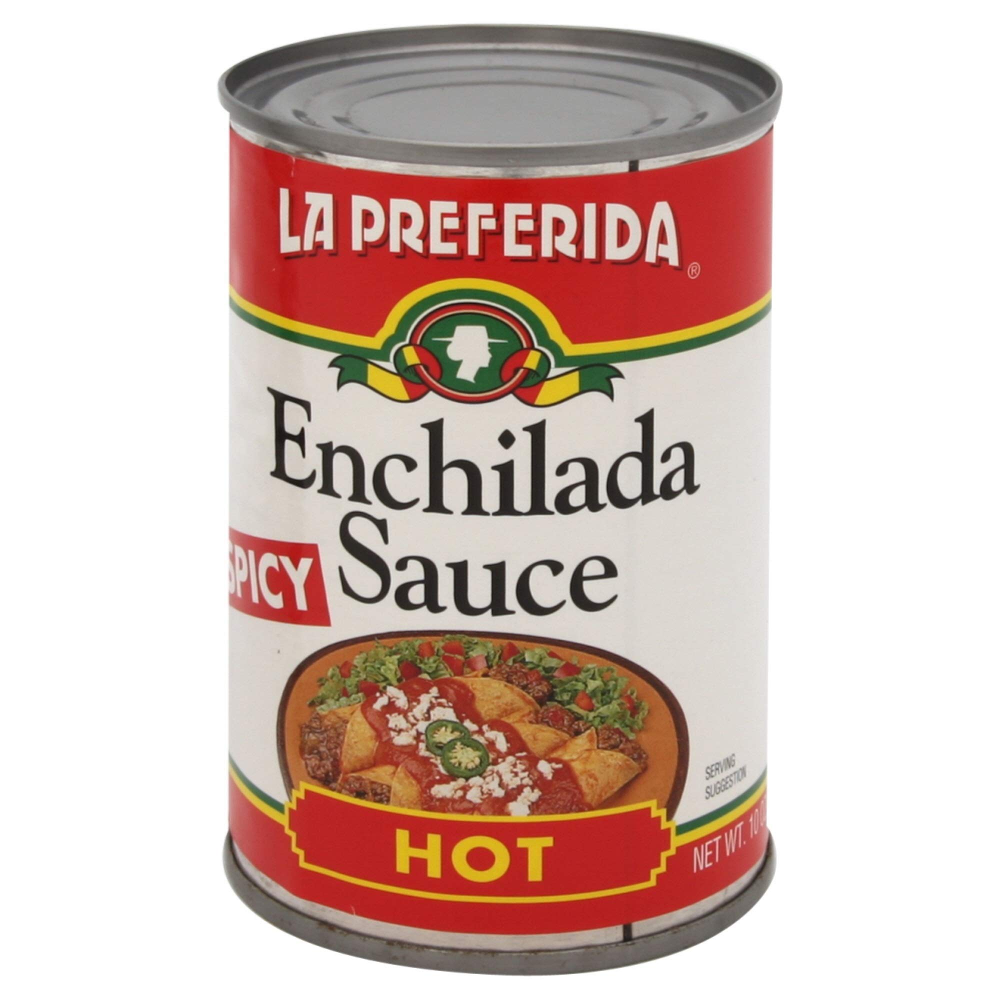 LA PREFERIDA Hot Enchilada Sauce - 10 oz (Pack of 12) | Authentic Mexican Red Chili Sauce for Tacos, Burritos, Enchiladas & More | Spicy Cooking Ingredient for Mexican Recipes