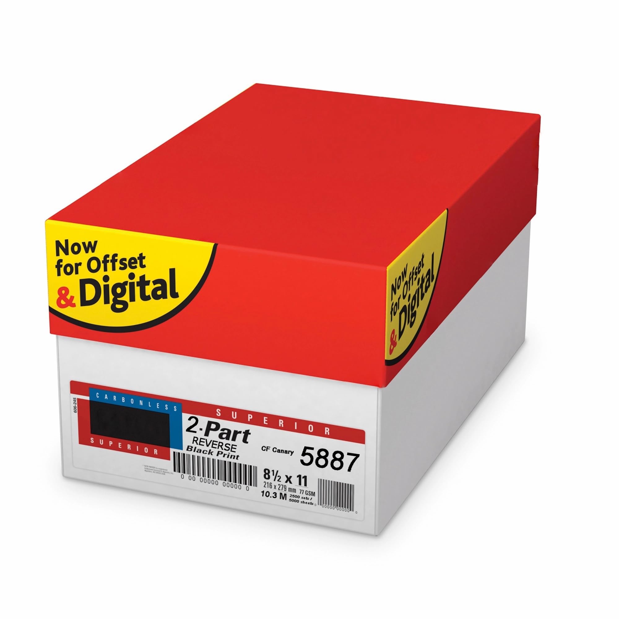 Premium 8.5 x 11 Carbonless Copy Paper - 2 Part NCR Form (White/Canary Yellow) - 2000 Sets (4000 Sheets, 8 Reams) - Ideal for Invoices, Receipts, Order Forms & Business Documentation