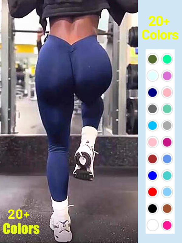 ZASUWA Women's Scrunch Butt Lifting High Waisted Leggings - Deep V Back Yoga Pants for Workout, Gym & Everyday Wear