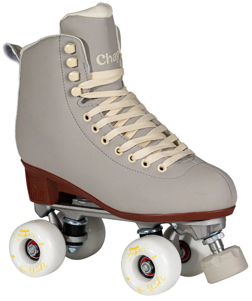 Chaya Melrose Deluxe Roller Skates for Women - Premium Quad Skates with Lightweight Aluminum Plate, Cushioned Boots for Comfort (Latte Color) - Perfect for Outdoor Skating, Roller Derby & Rink Fun