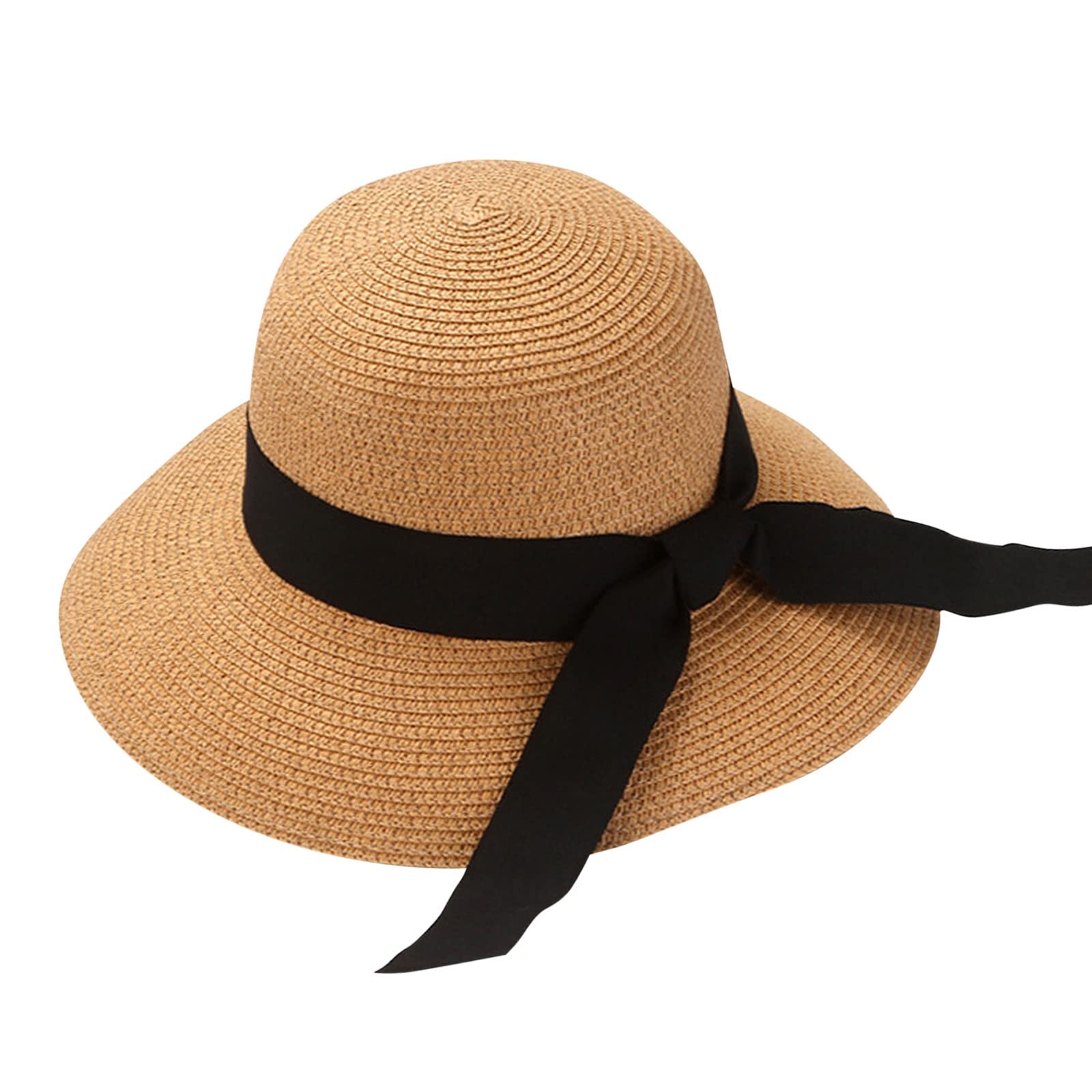 Women's UPF 50+ Sun Protection Straw Hat - Wide Brim Foldable Floppy Beach Hat for Summer, Travel & Outdoor Activities