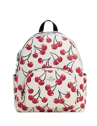 Coach Cherry Print Court Backpack - Stylish & Durable Women's Backpack for Work, School & Travel | Perfect for Laptops, Books & Everyday Essentials