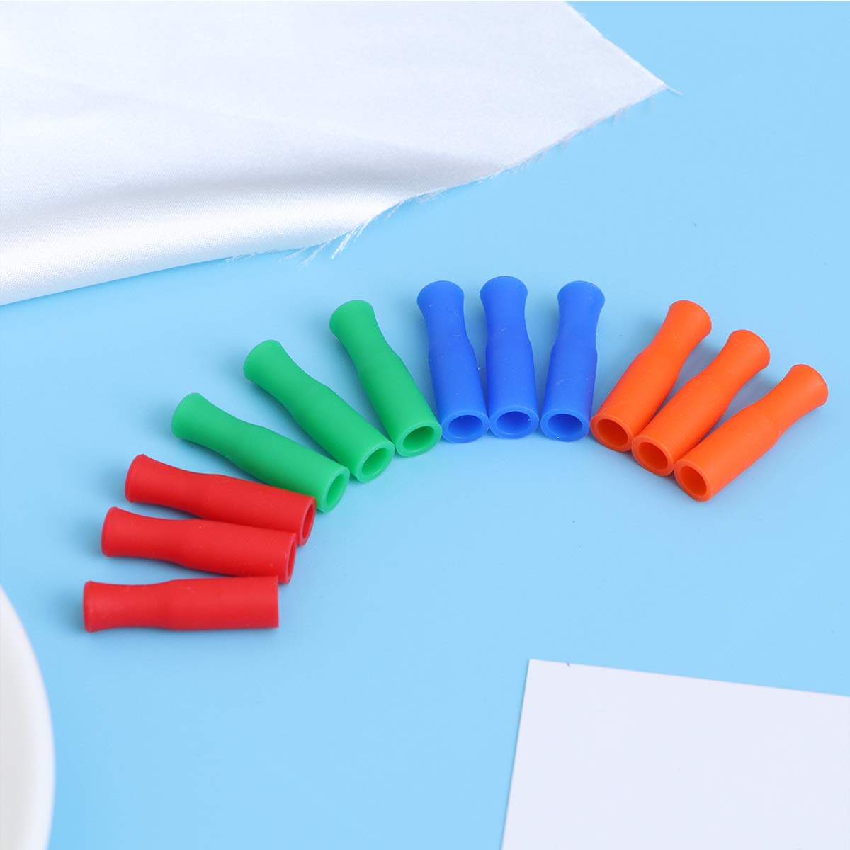 12-Pack Reusable Stainless Steel Straws with Silicone Tips - Eco-Friendly Metal Drinking Straw Covers for Smoothie, Iced Coffee & Cocktails - BPA-Free Dishwasher Safe for Home, Office & Travel