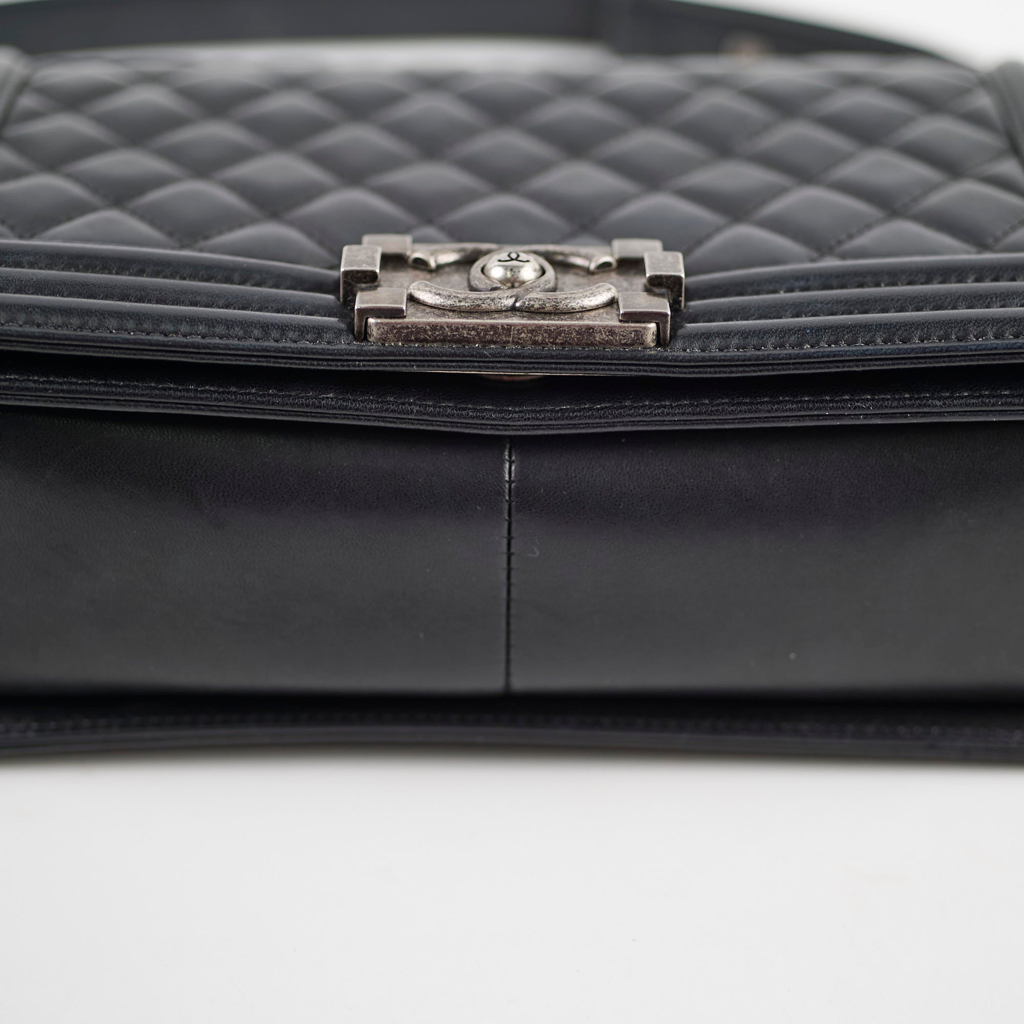 Chanel Old Medium Boy Bag Black Lambskin Leather 23 Series - Luxury Handbag for Women, Perfect for Parties, Work & Everyday Use