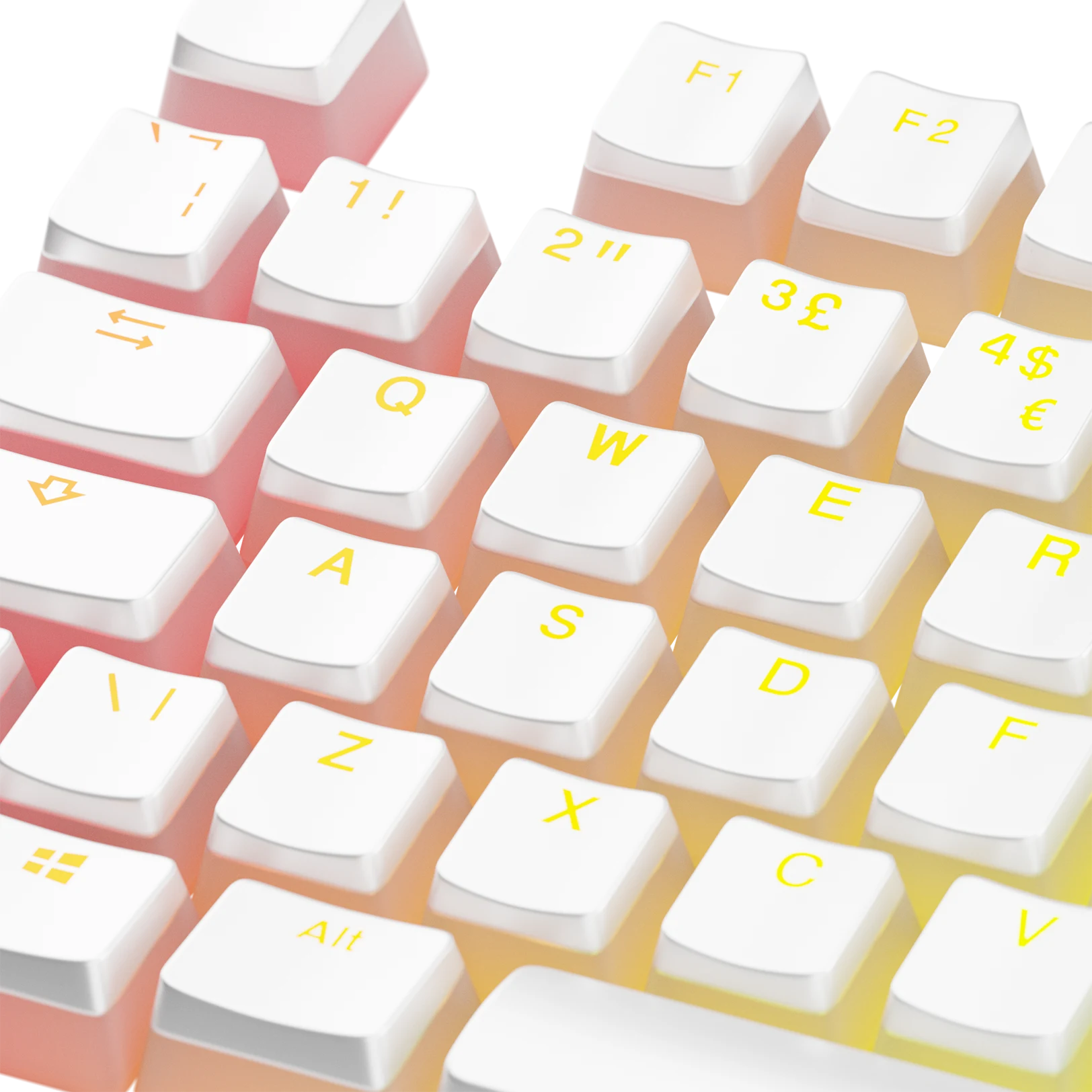 Aura V3 White Keycaps for Mechanical Keyboards - UK Layout | Premium PBT Keycap Set for Gaming & Typing | Compatible with Cherry MX Switches & RGB Backlit Keyboards