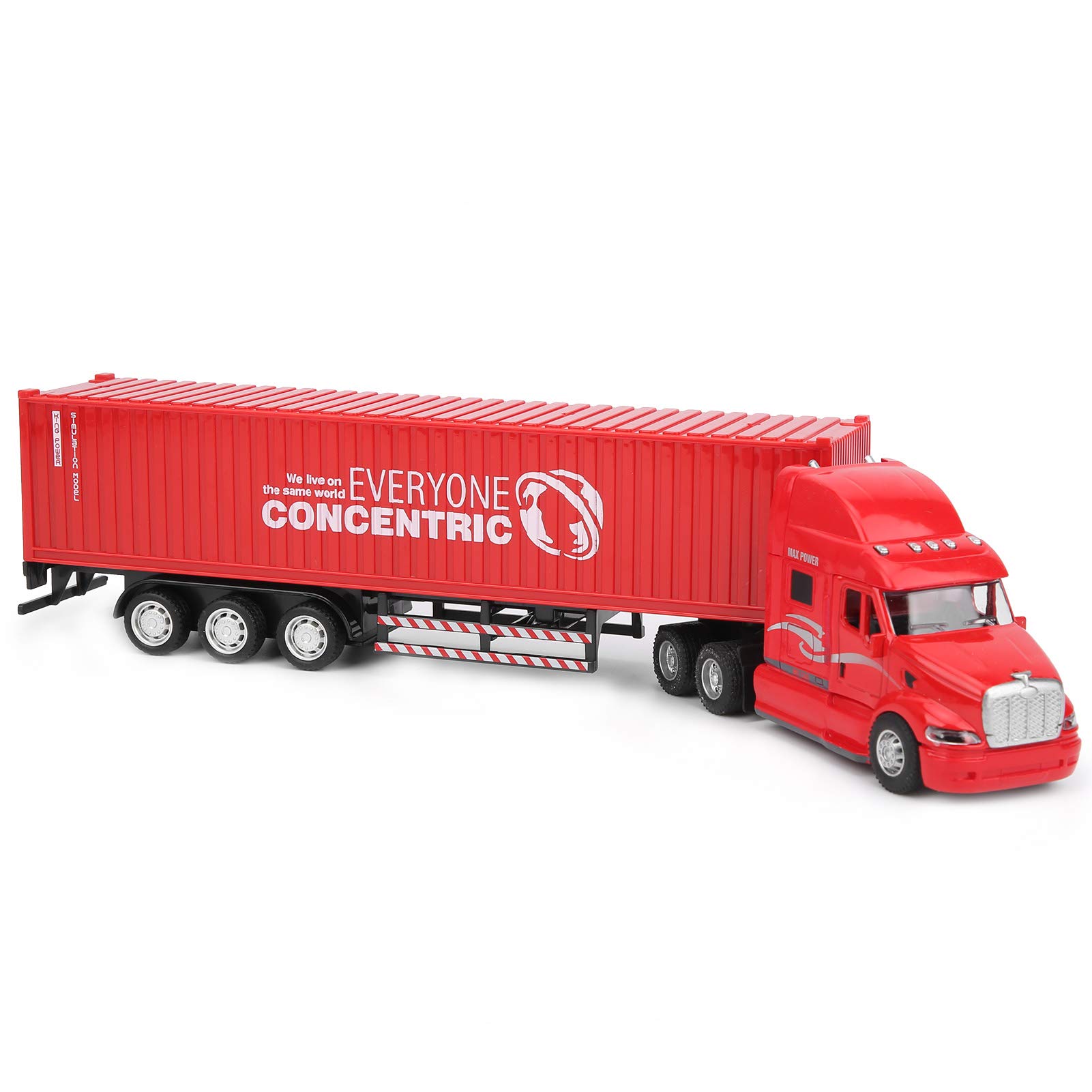 Pull Back Car Toy - High Simulation Alloy Container Truck with Sound & Light, Kids Educational Vehicle Toys (Red) | Perfect for Early Learning, Birthday Gifts & Pretend Play