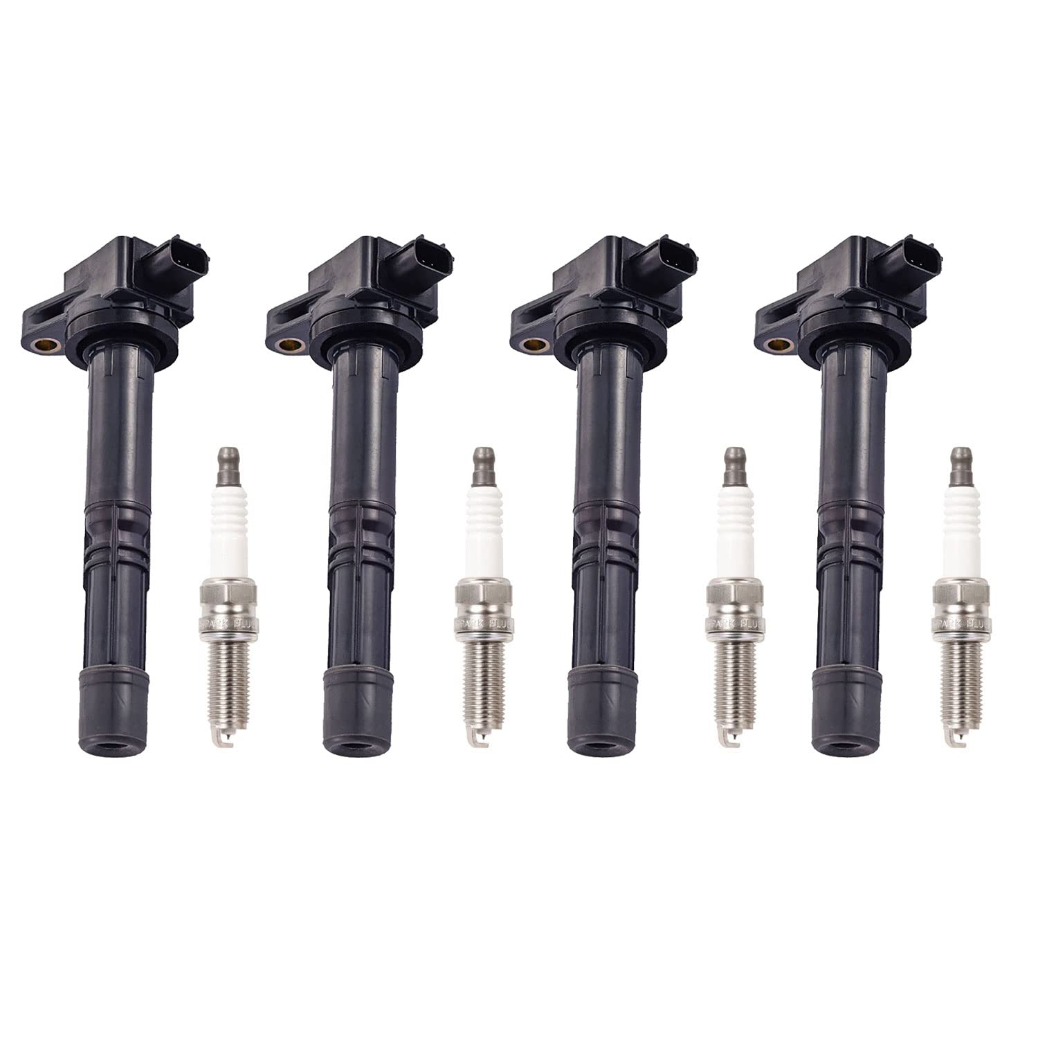 4-Pack Ignition Coil & Iridium Spark Plugs Set UF602 97390 Compatible with Honda Accord CRV Civic SI Crosstour Acura ILX 2.4L (2008-2015) - Replace C1662 LKR7BGP - Improves Engine Performance & Fuel Efficiency