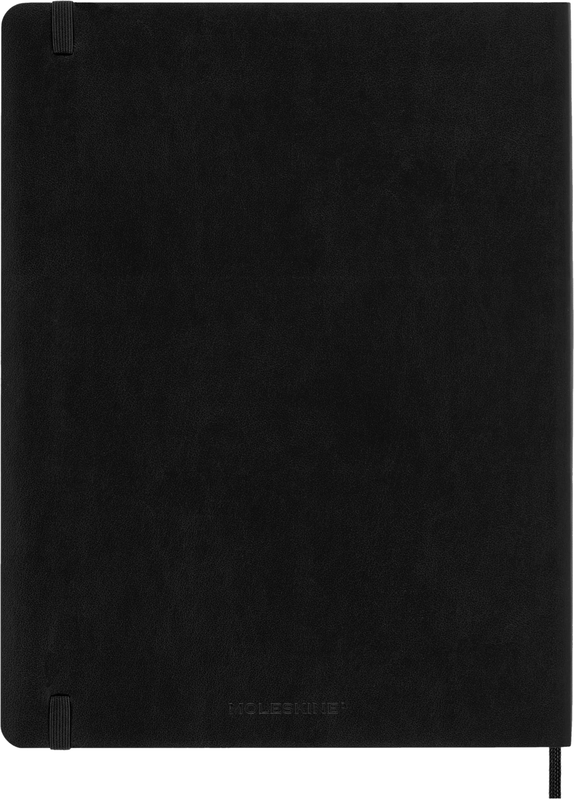 Moleskine 2024-2025 Weekly Planner - 18 Month Calendar with Notes Section, Soft Cover & Elastic Closure, Extra Large 19x25cm, Black - Perfect for Work, School & Personal Organization