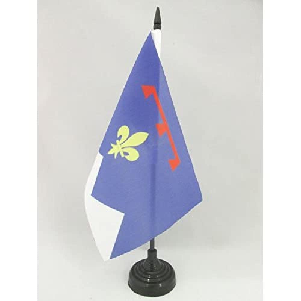 AZ FLAG French Alpes-de-Haute-Provence Mini Table Flag 5x8 Inches | 21x14 cm Desk Flag with Black Plastic Pole & Base | Perfect for Office Decor, International Events & French Culture Displays