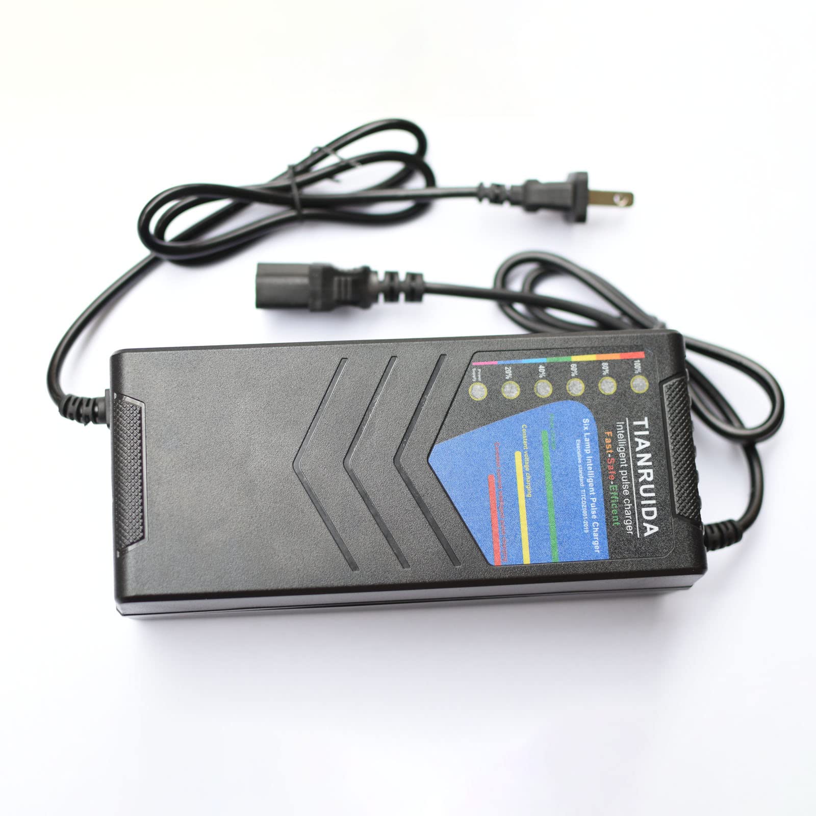 48V 20AH Lead Acid Battery Charger for Electric Bikes & Scooters - 6 LED Indicators, Waterproof & Fast Charging - Perfect for Commuting, Delivery & Outdoor Adventures
