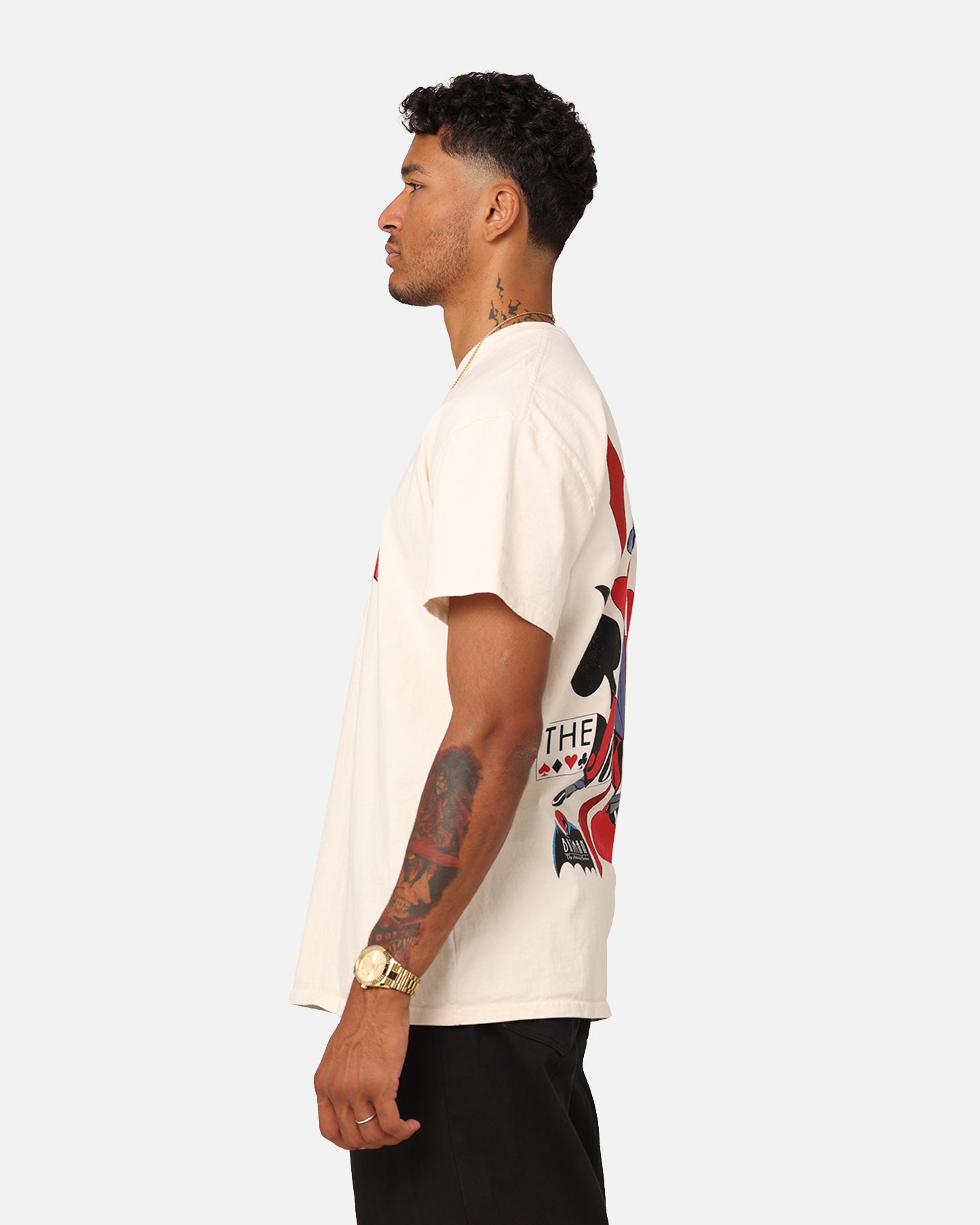 Vintage DC Batman The Joker 1993 Heavyweight T-Shirt - Off White Retro Graphic Tee for Men - Perfect for Comic Con, Cosplay & Casual Streetwear
