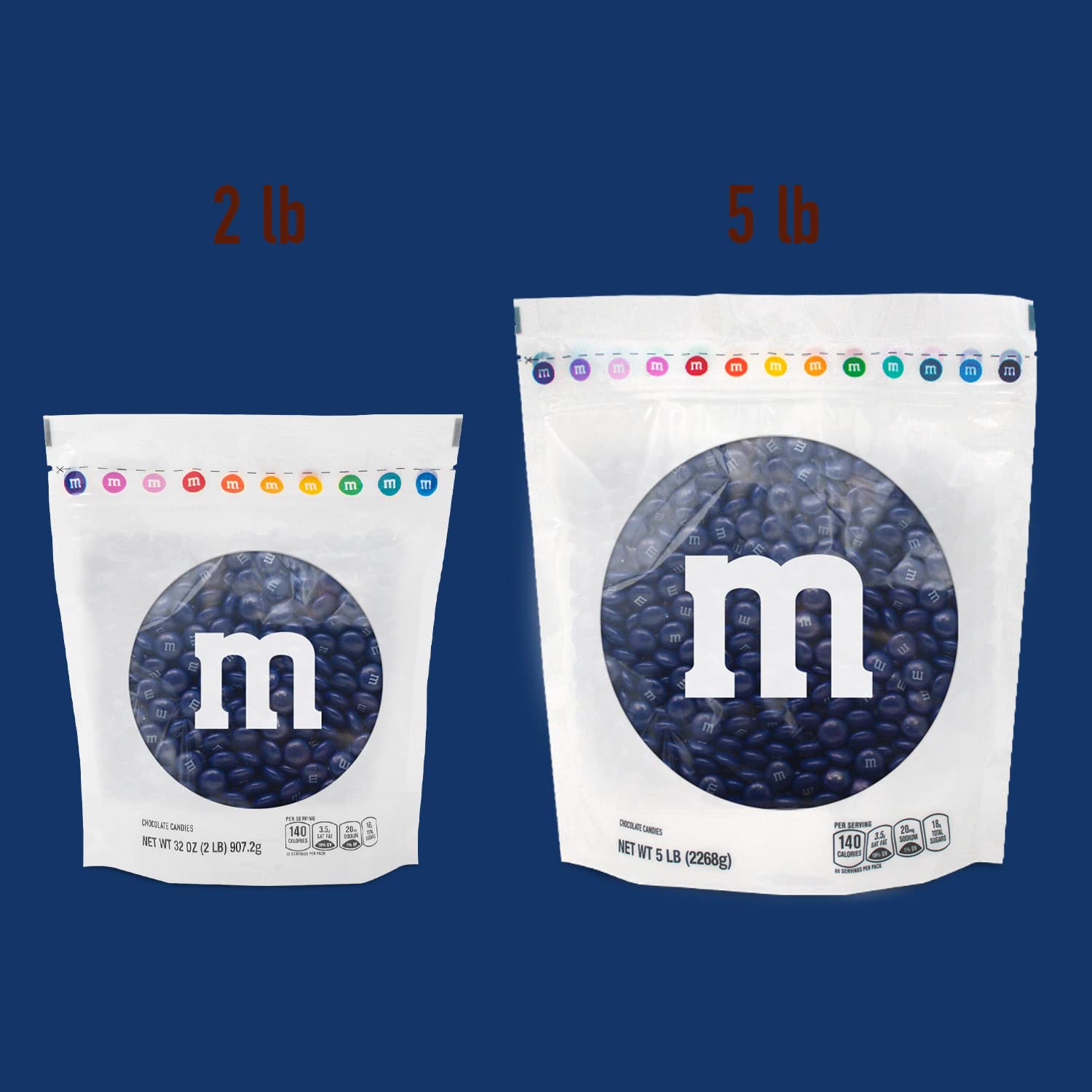 M&M’S Dark Blue Milk Chocolate Candy Bulk - 5lbs Resealable Bag for Candy Bars, Birthday Parties, Graduations & Celebrations | Perfect for DIY Party Favors, Office Snacks & Movie Nights
