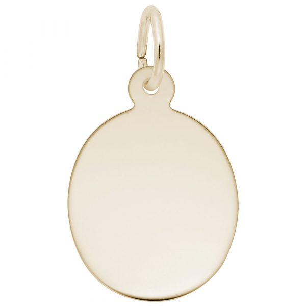 14K Yellow Gold Oval Disc Charm Pendant - Elegant Jewelry for Necklaces & Bracelets - Perfect for Gifts, Daily Wear & Special Occasions