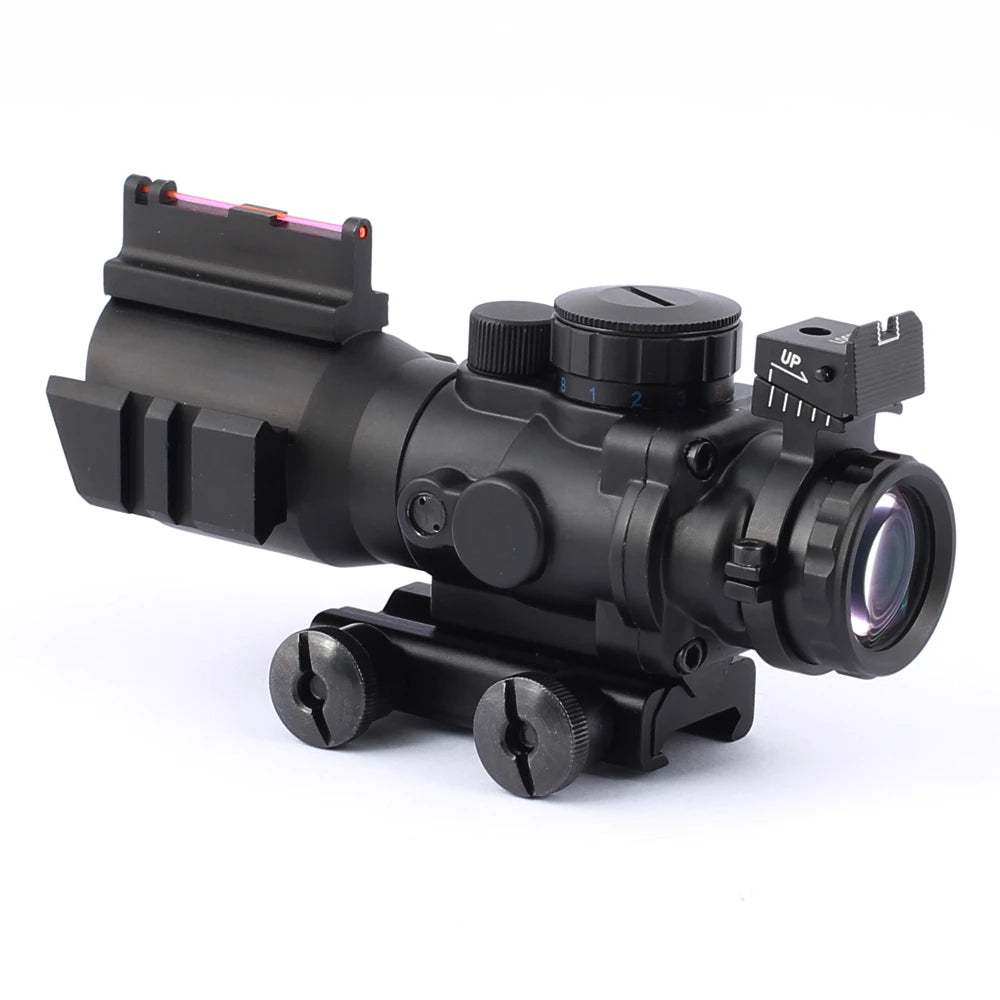 4x32 ACOG Riflescope - 20mm Dovetail Reflex Optics Tactical Sight for Hunting Rifle & Airsoft - Perfect for Long-Range Shooting, Tactical Training, and Outdoor Adventures