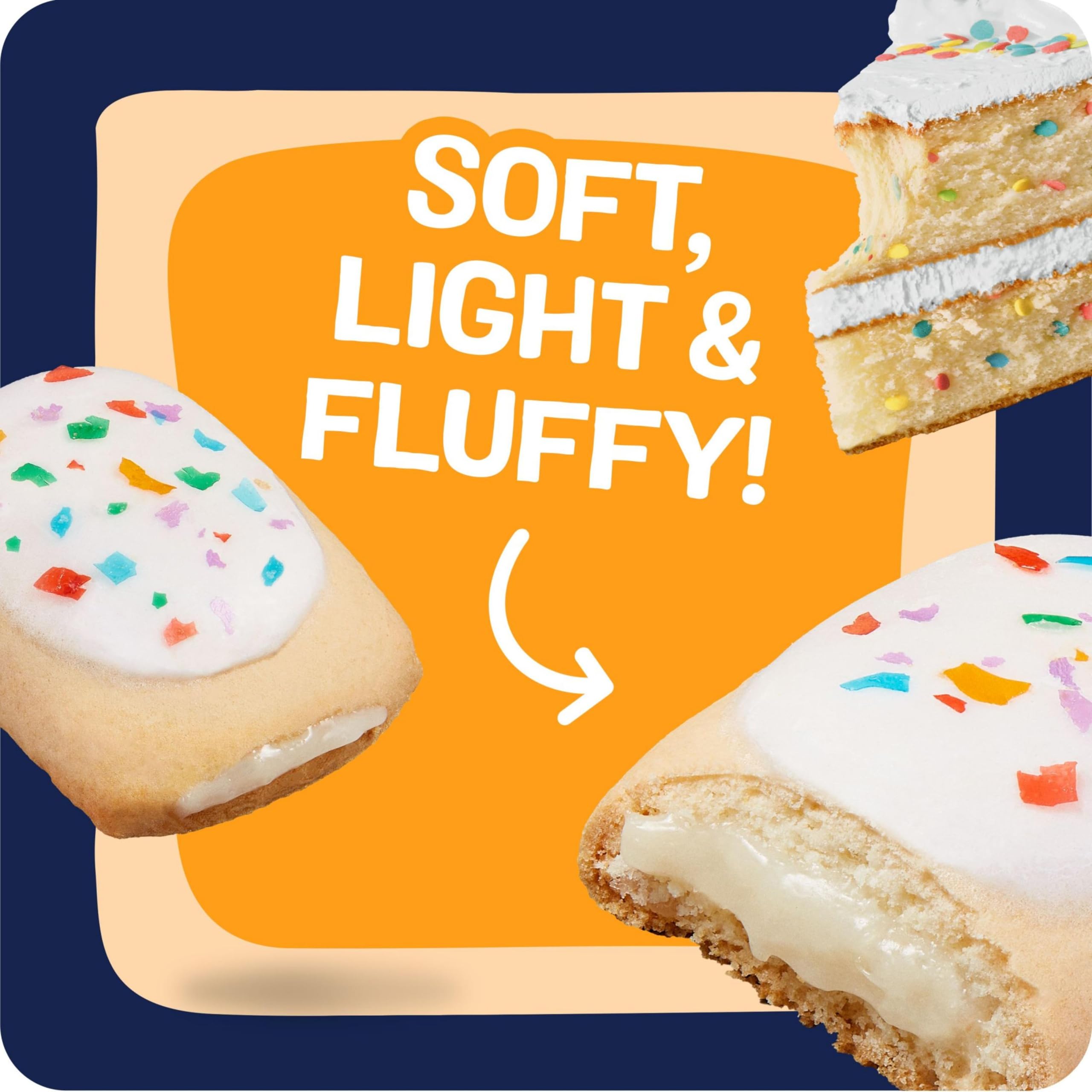 Pop-Tarts Baked Pastry Bites - Frosted Confetti Cake Flavor | Kids Snacks for School Lunch, After School Treats & Birthday Parties | Delicious Toaster Pastries for Breakfast or Dessert