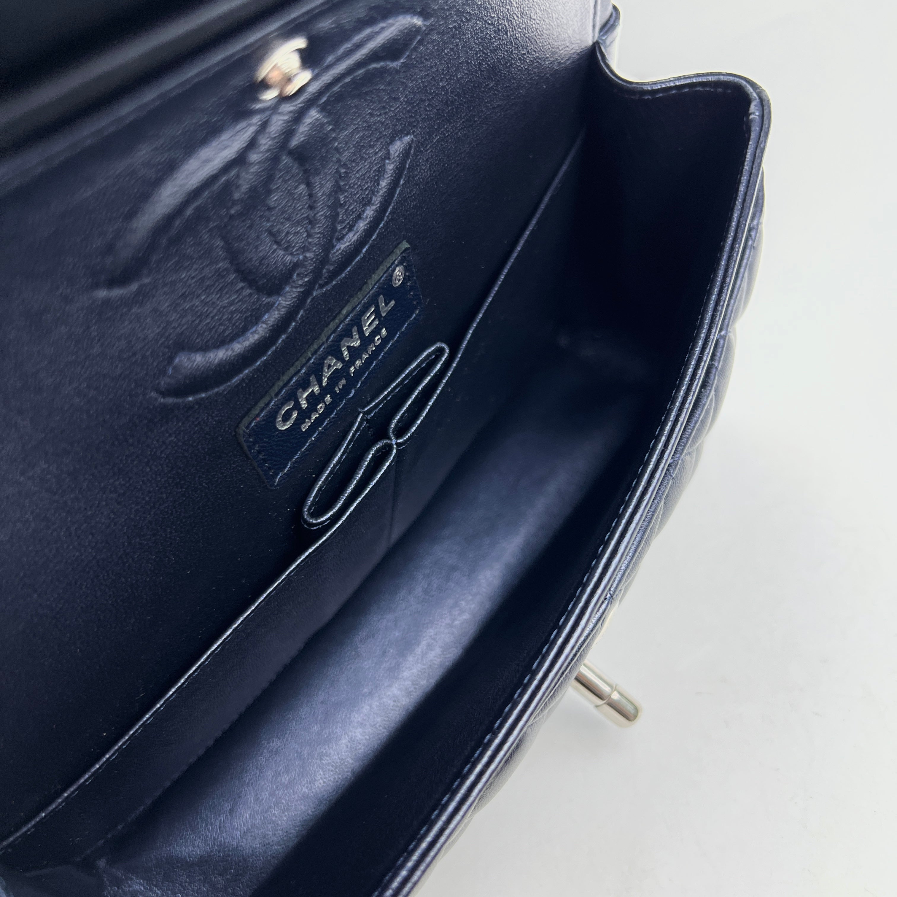 Chanel Small Double Classic Flap Bag in Metallic Navy Blue - Luxury Crossbody Purse for Women, Perfect for Evening Events & Date Nights