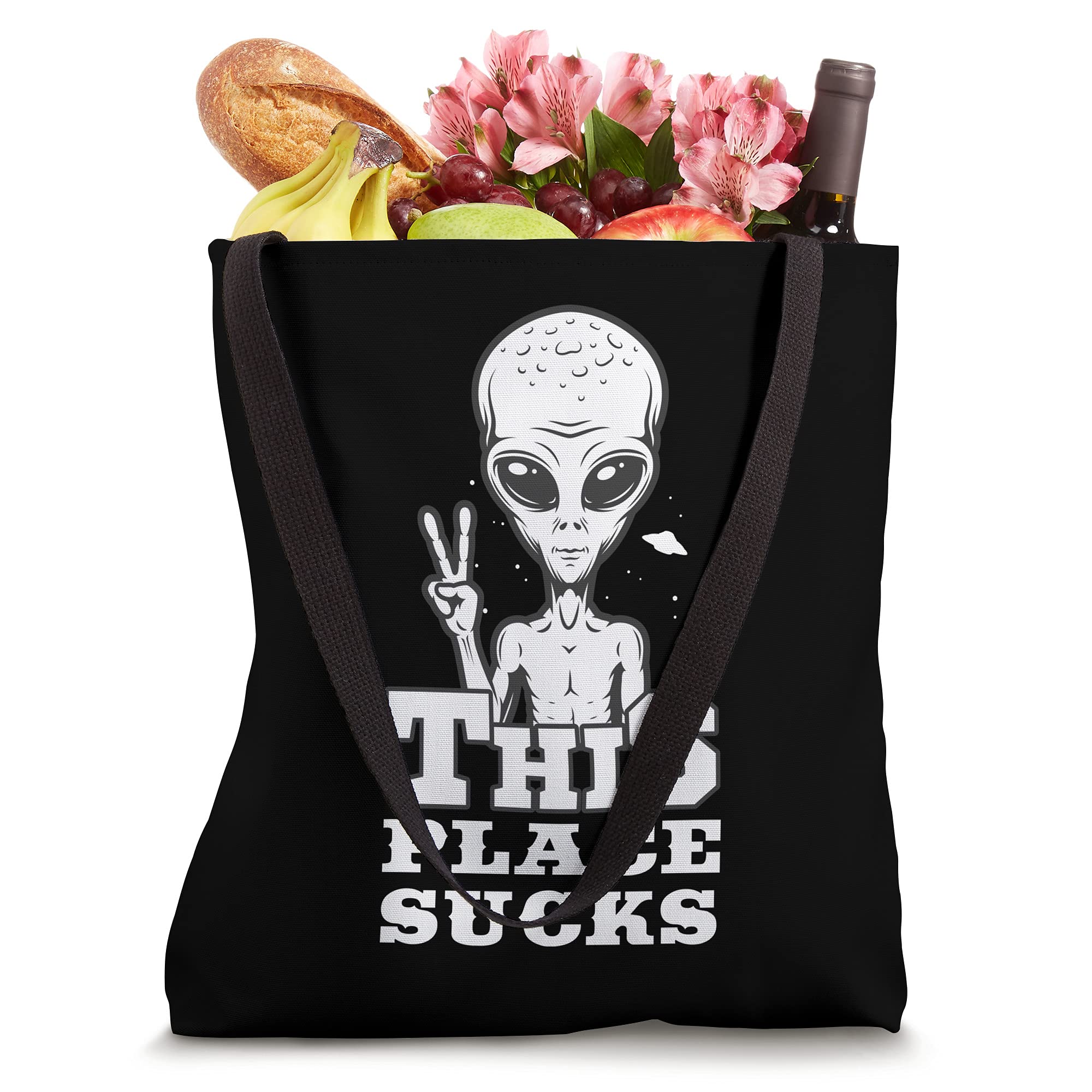 Alien & UFO Lovers Tote Bag - Unique Gift for Sci-Fi Enthusiasts - Perfect for Conventions, Comic Cons & Space-Themed Parties