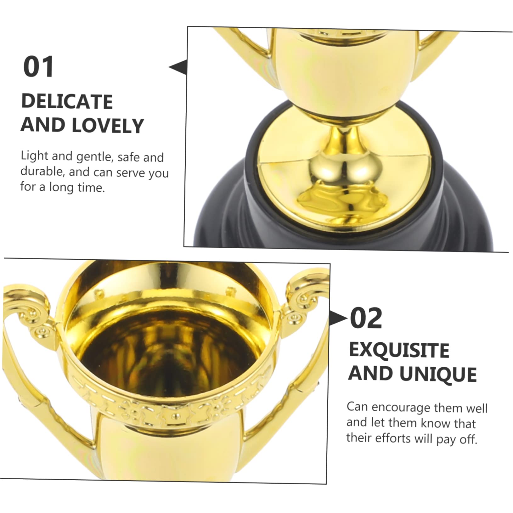 50 Pcs Mini Trophy Awards - Small Plastic Gold Baseball Trophies for Kids Party Favors, Classroom Rewards & Sports Events - Reusable Tiny Prizes for Achievements & Recognition