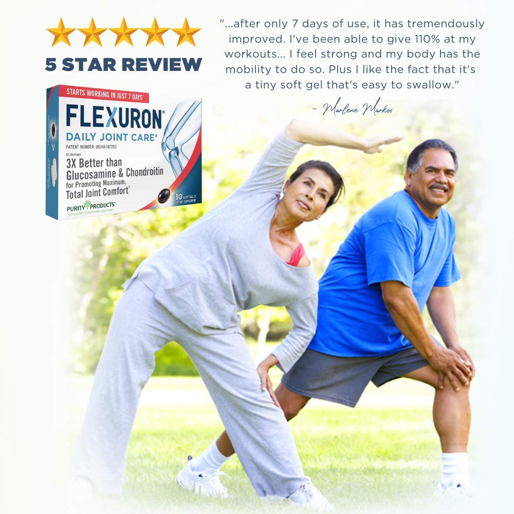 Purity Products Flexuron Joint Formula 3X More Effective Than Glucosamine & Chondroitin - Fast-Acting Joint Support with Krill Oil, Low MW Hyaluronic Acid & Astaxanthin - 30 Capsules (3-Pack) - Relieve Joint Pain & Improve Mobility for Active Lifestyles