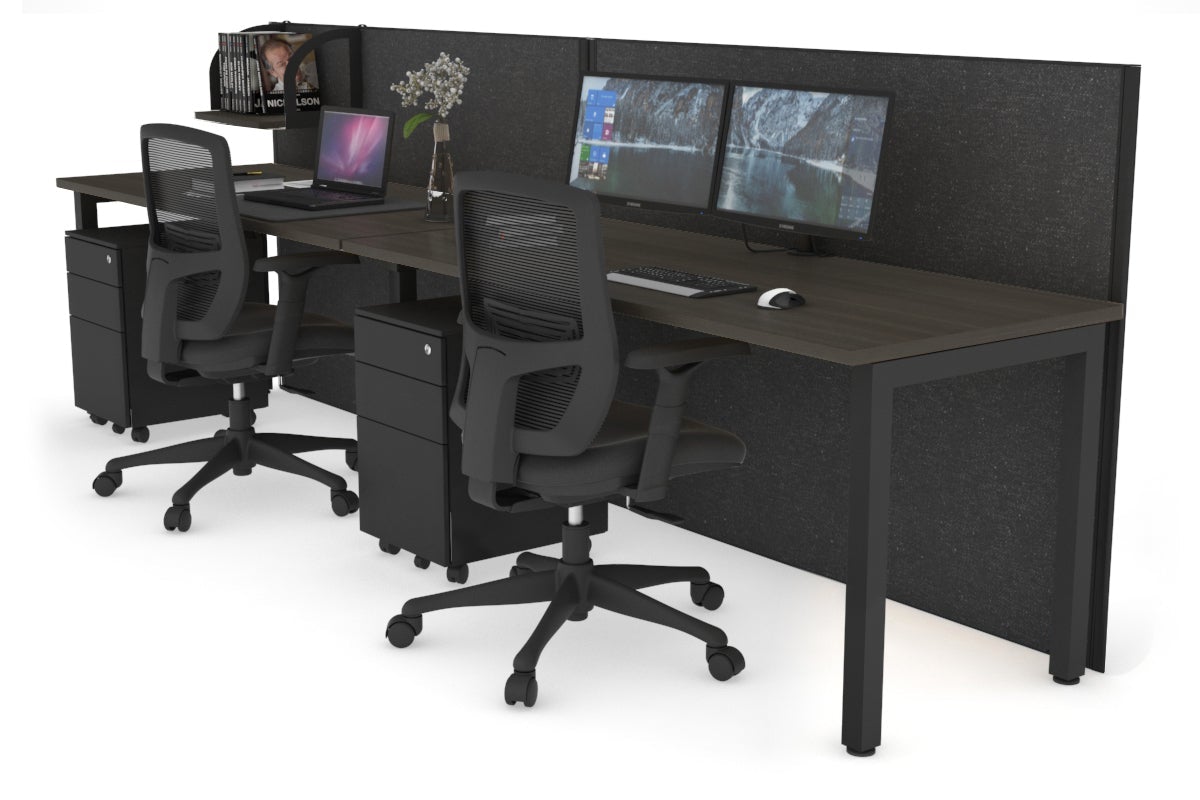Horizon Quadro 2-Person Office Workstation with Square Legs - 1600L x 700W Dimensions - Perfect for Shared Workspaces & Collaborative Office Environments