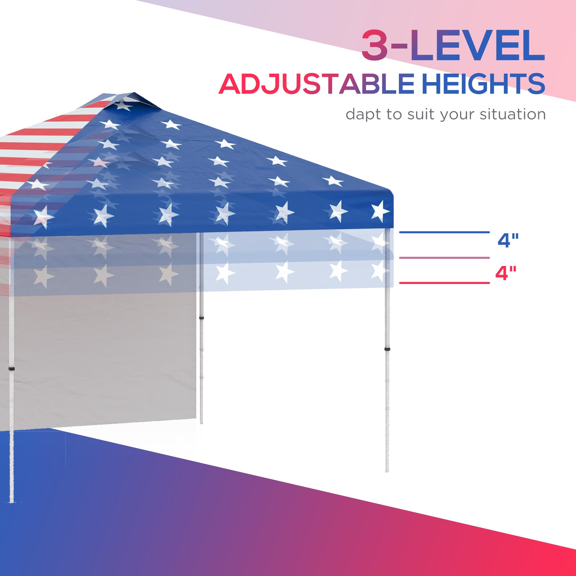 Outsunny 10' x 10' Pop-Up Canopy Tent with Removable Sidewall - Instant Sun Shelter for Outdoor Events, Parties, Camping & Backyard - Includes Wheeled Carry Bag - Ideal for Garden, Patio, Beach & Picnics