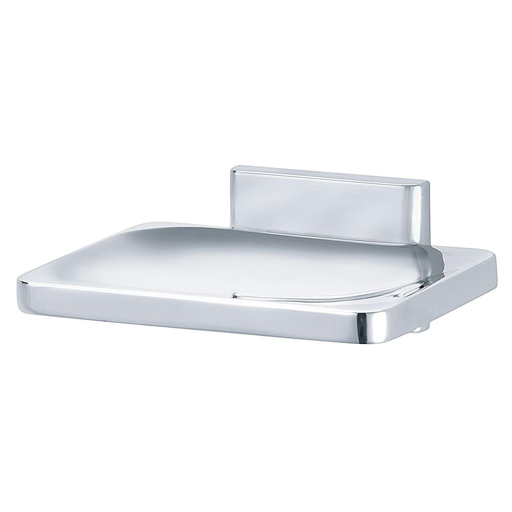 Bradley 921-60 Zamac Soap Dish with Drain Hole - Chrome Surface Mounted for Bathroom & Kitchen Sink Organization