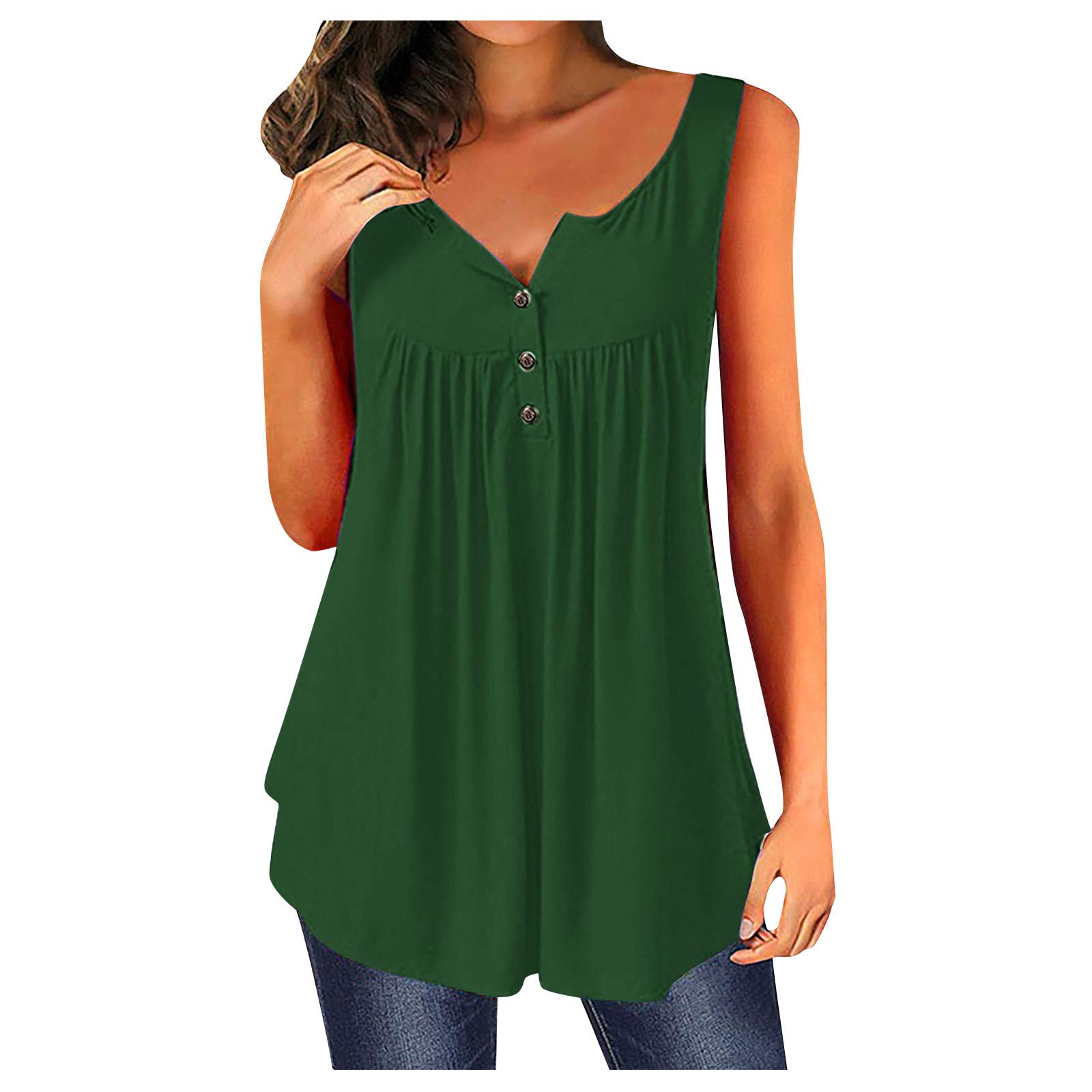 Elegant Women's V-Neck Lace Tank Tops - Solid Color Loose Fit Sleeveless Blouse for Casual Wear & Summer Outfits | Perfect for Office, Dating, and Beach Vacations
