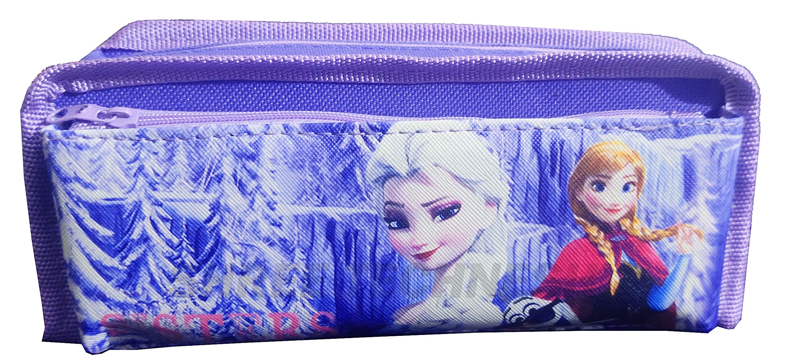 SHREE TECHNESH® 3D Freezing Angel Printed Canvas Pencil Case with Sparkling Piggy Pen - Cute School Supplies for Kids, Girls & Boys - Perfect for Classroom, Art Class & Gift Giving