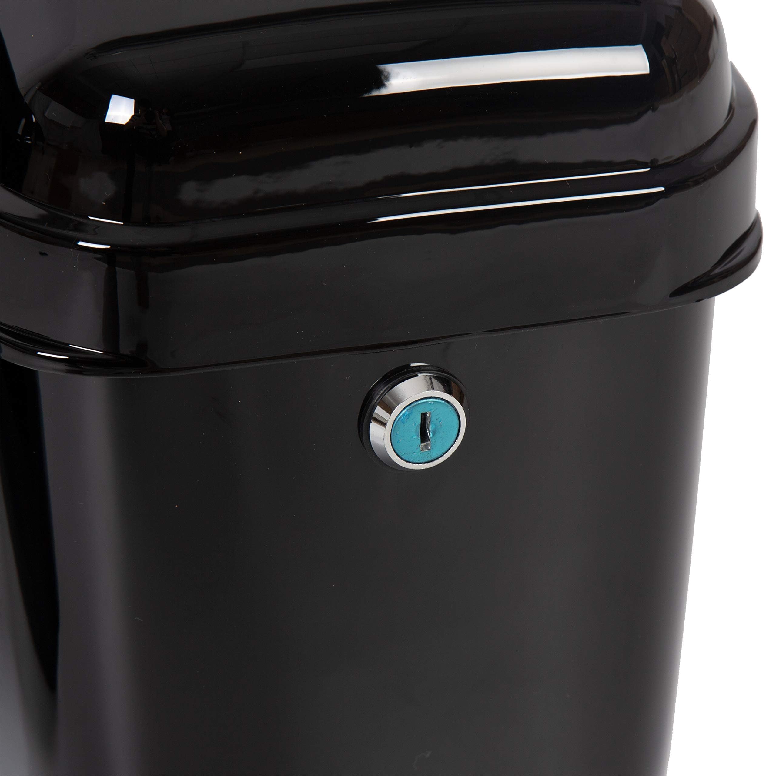 ECOTRIC 45L Motorcycle Hard Saddlebags with Lock - Waterproof Storage Trunk for Harley Davidson, Honda Shadow, Kawasaki Vulcan | Durable Plastic Black Luggage Carrier w/Mounting Kit | Perfect for Long Rides & Touring