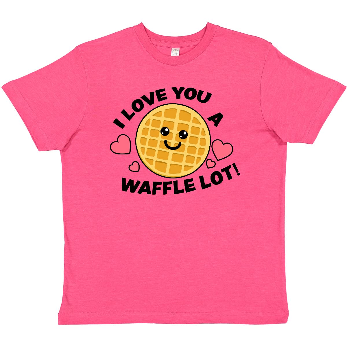 Inktastic 'I Love You a Waffle Lot' Cute Happy Waffle Graphic Youth T-Shirt - Perfect for Valentine's Day Gifts & Breakfast Lovers