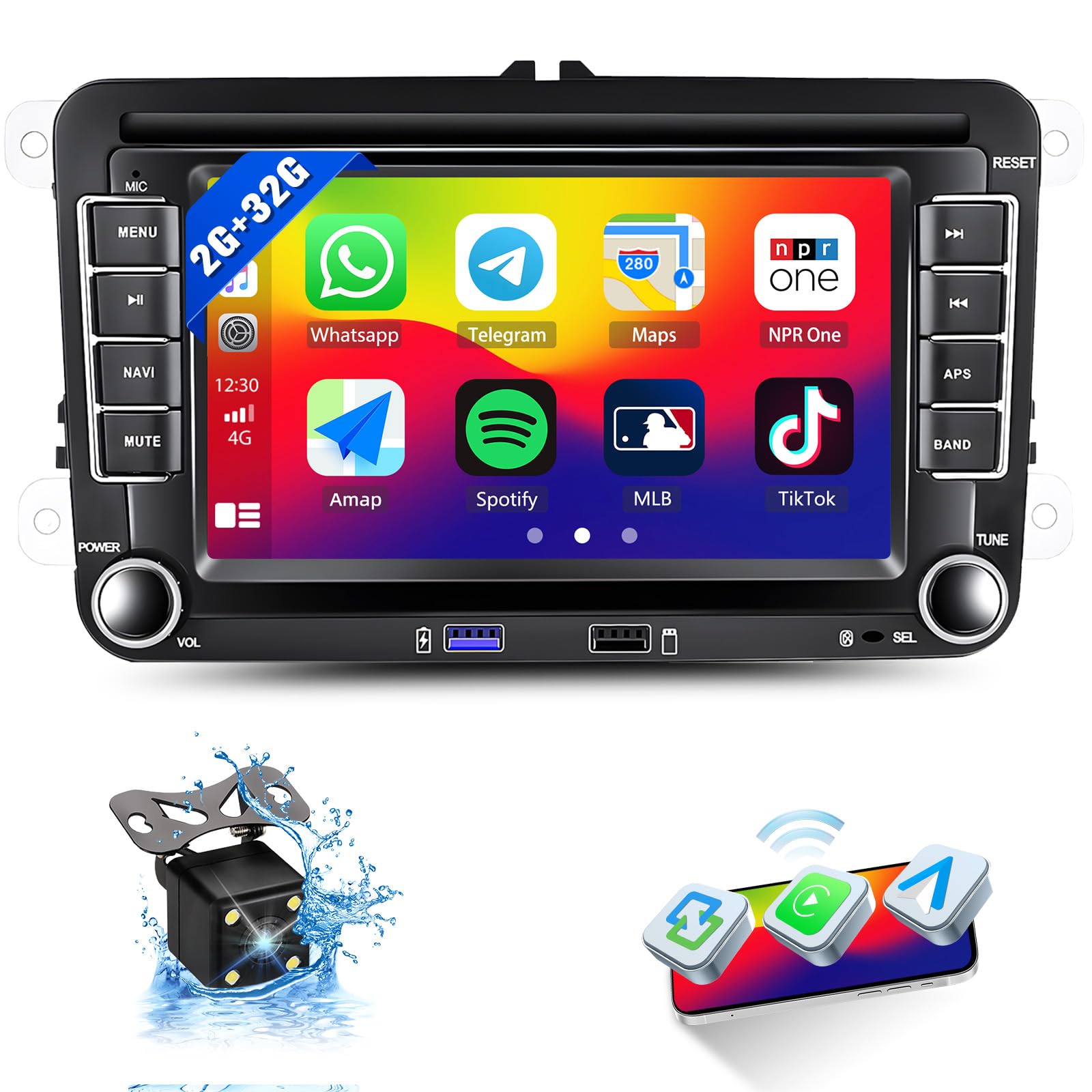 2G+32G Android Car Stereo with Wireless CarPlay & Android Auto - 7