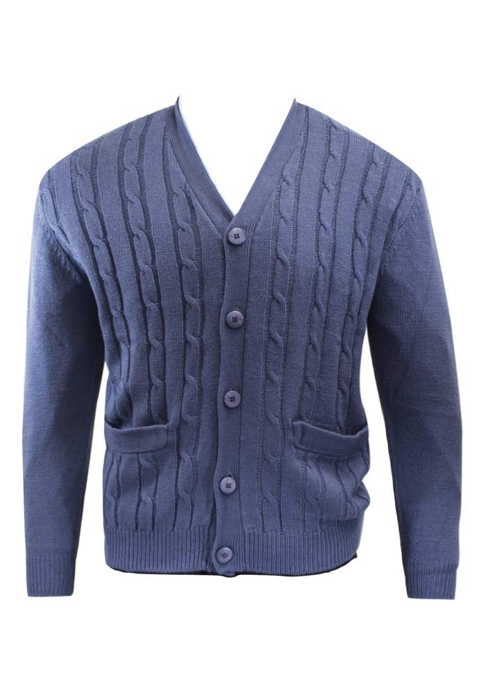 Premium Big & Tall Cable Knit Cardigan for Men - Soft Comfortable Oversized Sweater (Sizes up to 6X) - Perfect for Winter Layering, Office Wear & Casual Outfits