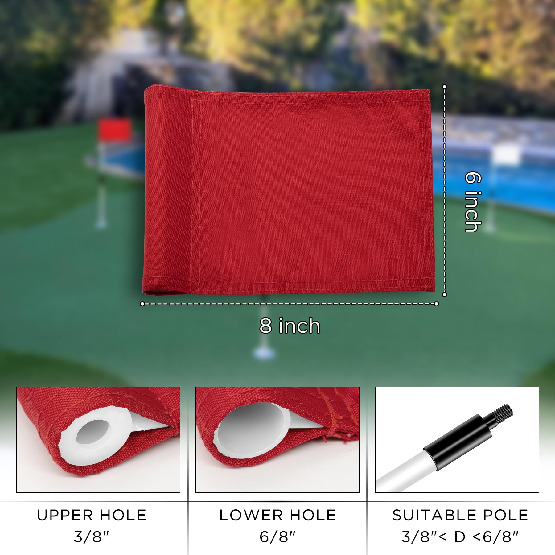 KINGTOP 400D Nylon Golf Putting Green Flags - 8