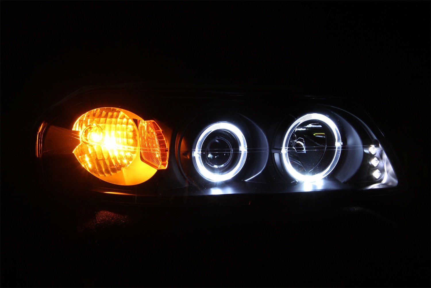 ANZO USA 121339 Black Clear Projector Halo Headlights for Chevrolet Impala - Pair - High Performance LED Halo Rings - Easy Installation - Upgrade Your Night Driving Safety & Style