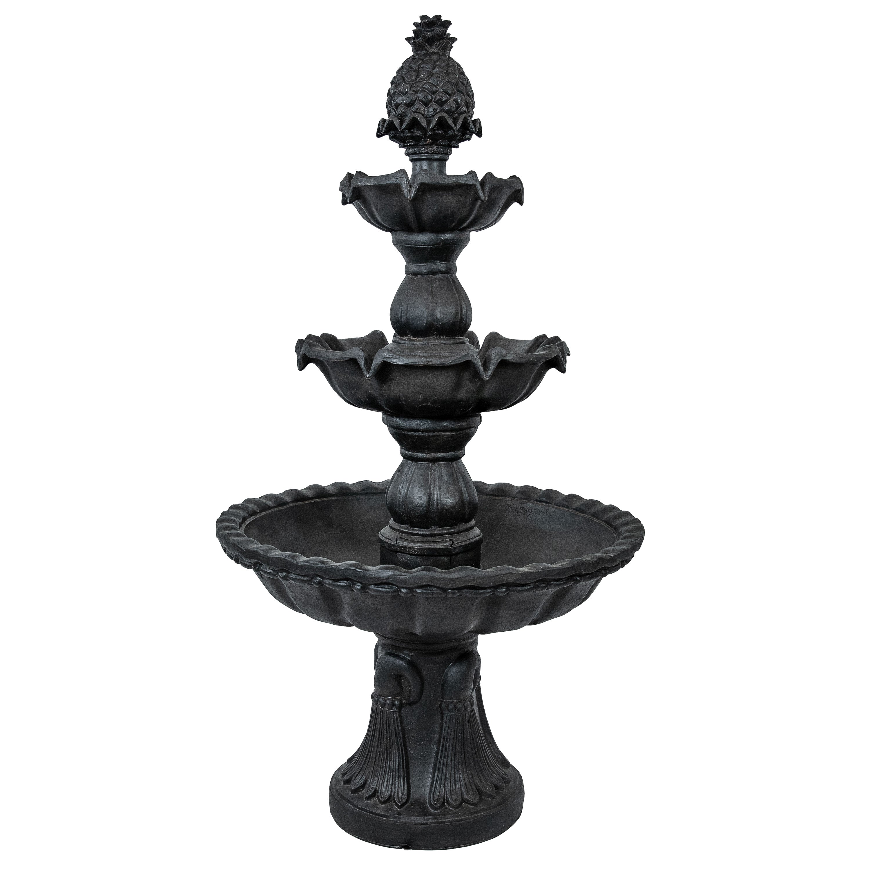 Sunnydaze 3-Tier Outdoor Water Fountain for Garden - Relaxing Garden Decor with Cascading Waterfall - Perfect for Patio, Yard, and Backyard Landscaping