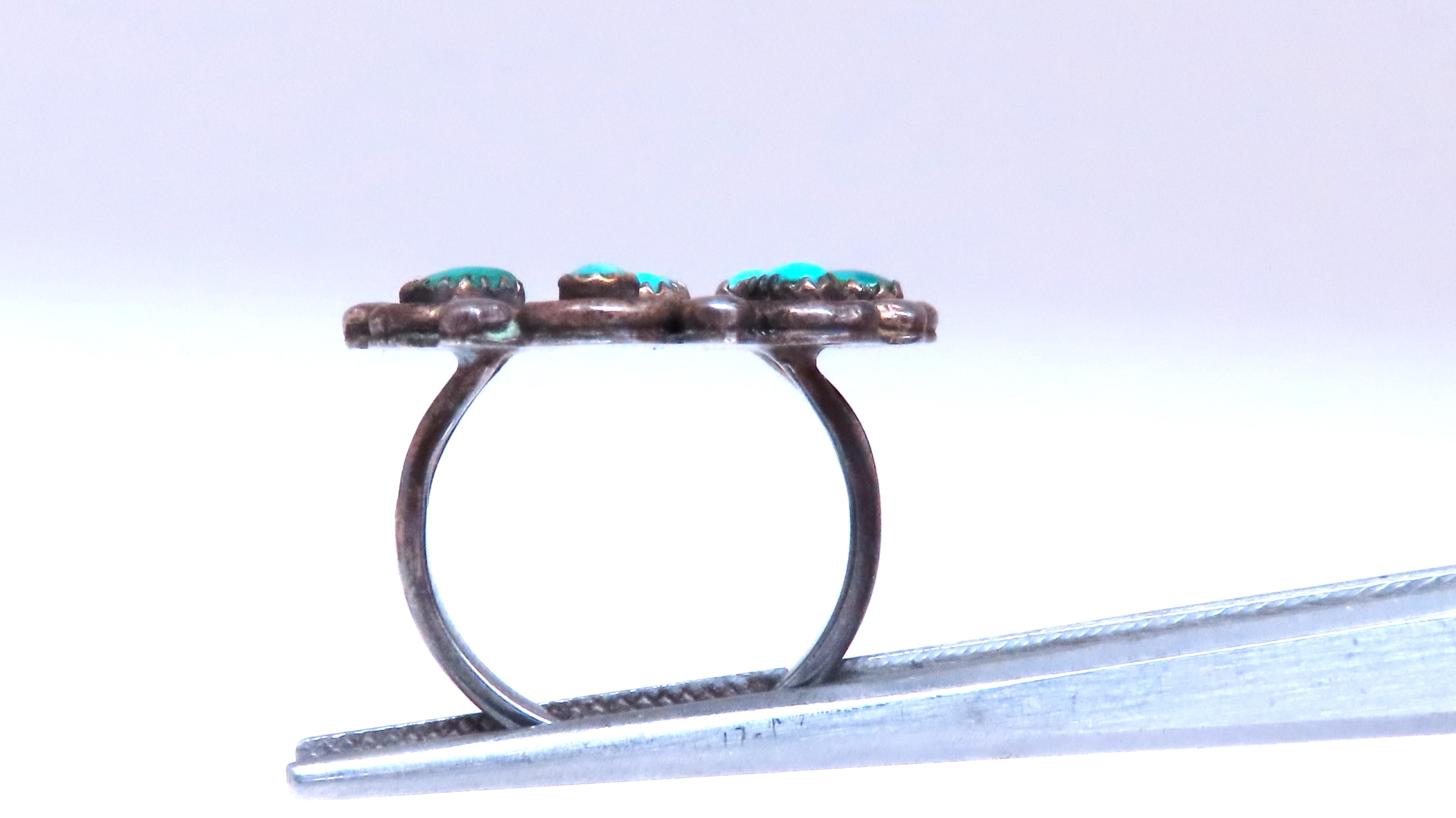 Vintage Turquoise Silver Tribal Ring for Women – Handmade Boho Jewelry, Perfect for Festivals, Weddings & Everyday Wear